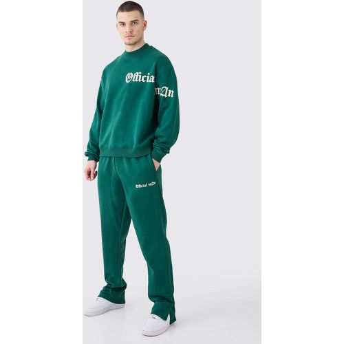 Tall - Survêtement oversize à slogan - S - Boohooman - Modalova