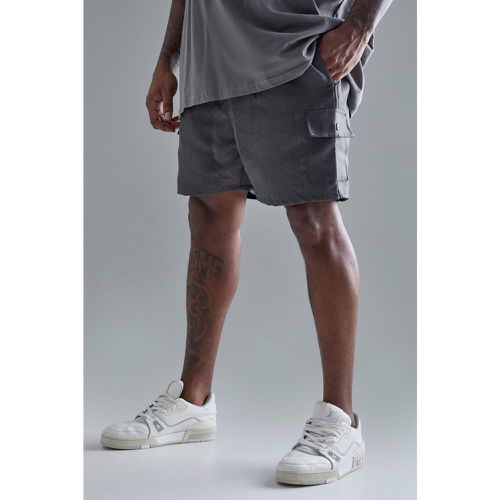 Grande taille - Short cargo texturé à taille élastiquée - XXXL - Boohooman - Modalova