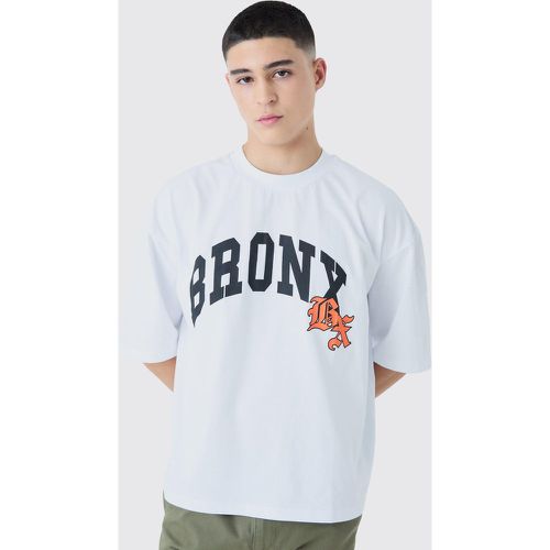 T-shirt oversize à col montant et slogan Bronx - L - Boohooman - Modalova