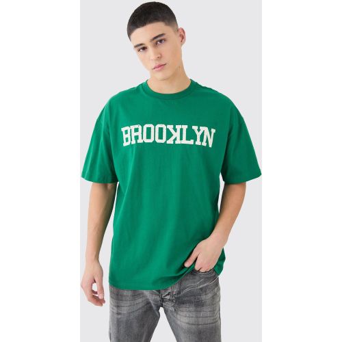 T-shirt oversize imprimé Brooklyn universitaire - S - Boohooman - Modalova