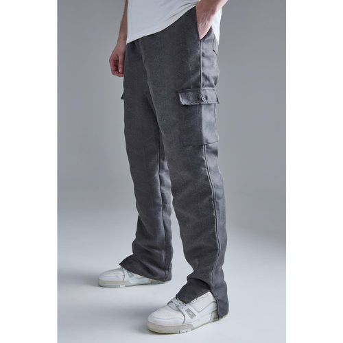 Pantalon cargo texturé à taille élastiquée - Boohooman - Modalova