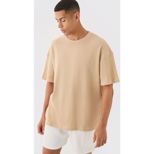 T-shirt oversize effet gaufré - M - Boohooman - Modalova