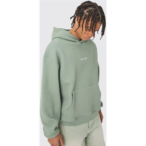 Sweat à capuche oversize matelassé à broderie homme - S - Boohooman - Modalova