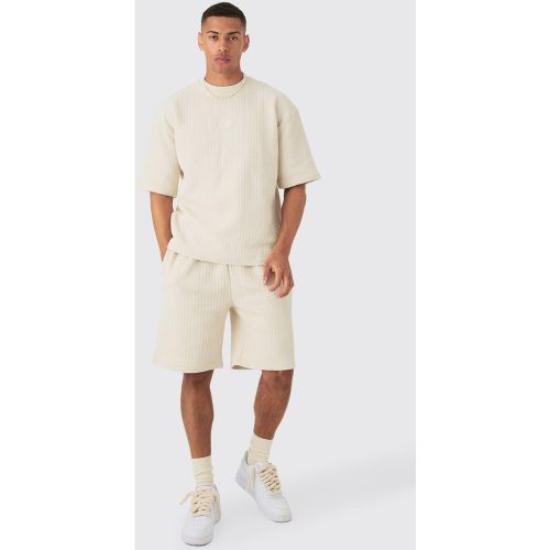 Ensemble oversize matelassé à chevrons - MAN homme - S - Boohooman - Modalova