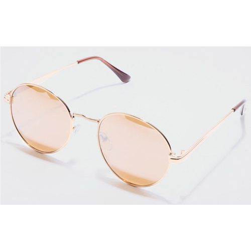 Lunettes de soleil rondes en métal - ONE SIZE - Boohooman - Modalova