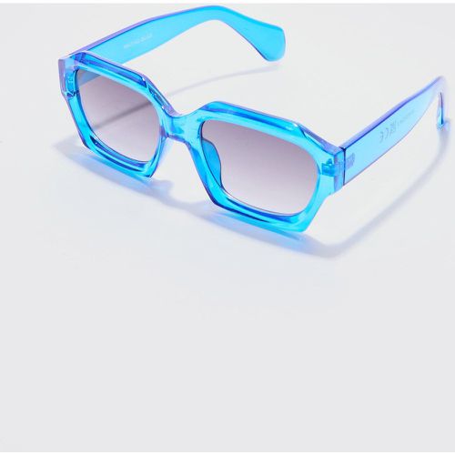 Chunky Hexagonal Sunglasses In Blue - Boohooman - Modalova