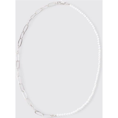 Collier métallisé à perles et chaîne - ONE SIZE - Boohooman - Modalova