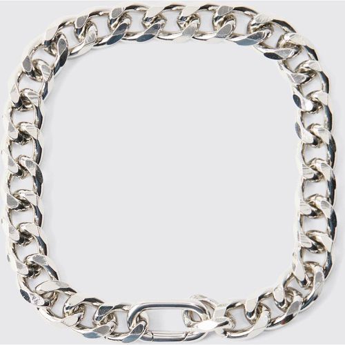 Chunky Clasp Detail Metal Bracelet In Silver - Boohooman - Modalova