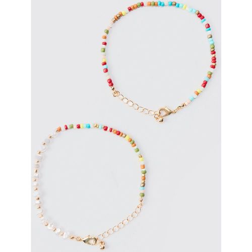 Lot de 2 bracelets perlés - ONE SIZE - Boohooman - Modalova