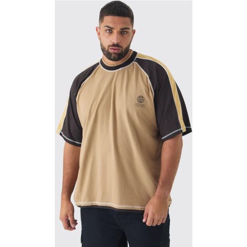 Grande taille - T-shirt oversize à empiècements contrastants - Ofcl - XXXL - Boohooman - Modalova