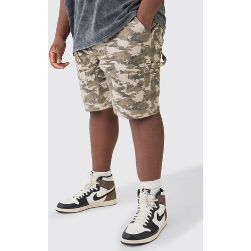 Grande taille - Short charpentier à taille fixe et imprimé camouflage - 38 - Boohooman - Modalova