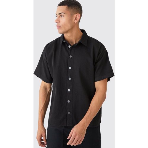 Chemise large en jean à manches courtes - S - Boohooman - Modalova