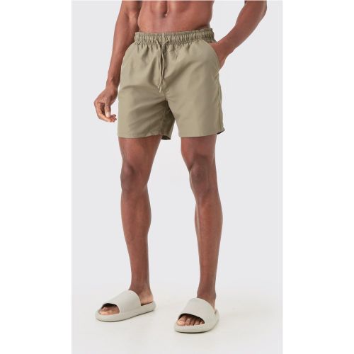 Short de bain mi-long uni - XS - Boohooman - Modalova