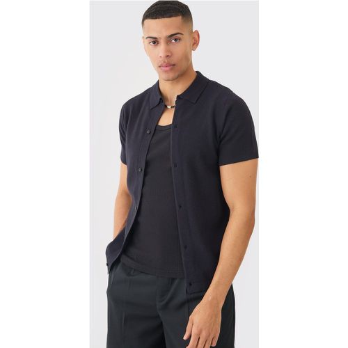 Chemise en maille à manches courtes - XS - Boohooman - Modalova