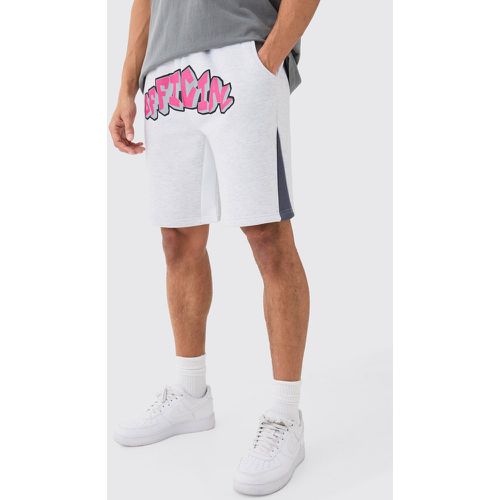 Short oversize à imprimé graffiti - S - Boohooman - Modalova