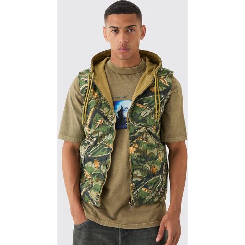 Veste sans manches à imprimé camouflage - S - Boohooman - Modalova