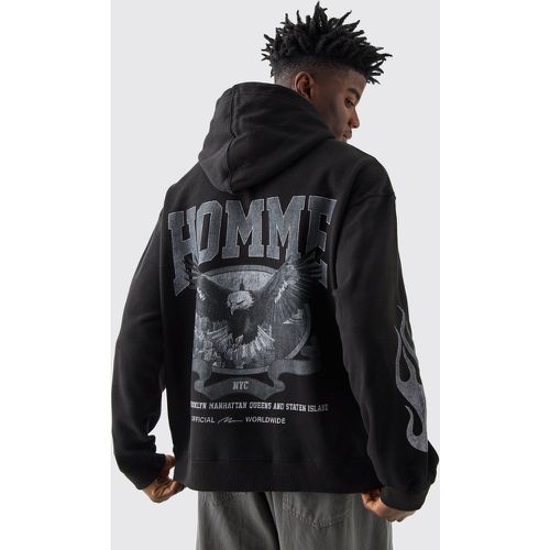 Sweat à capuche oversize à imprimé aigle homme - S - Boohooman - Modalova