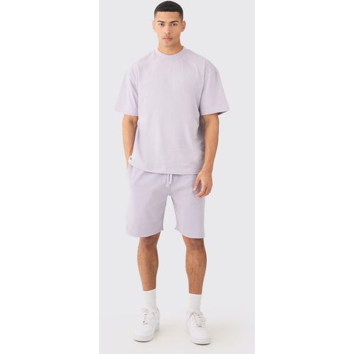 Ensemble oversize épais avec t-shirt et short - S - Boohooman - Modalova