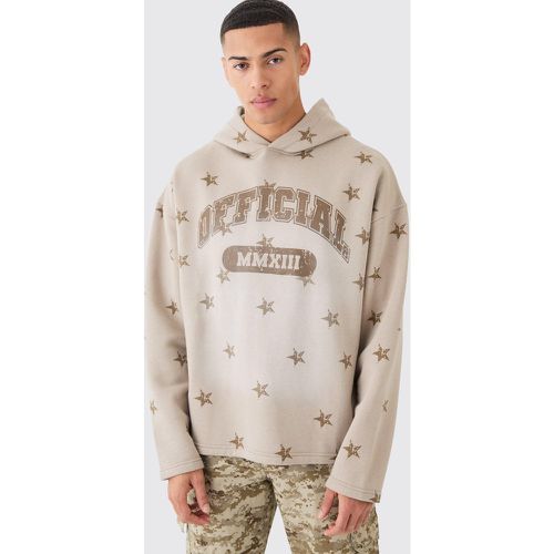 Oversized Drop Shoulder Washed Star Official Hoodie - Boohooman - Modalova