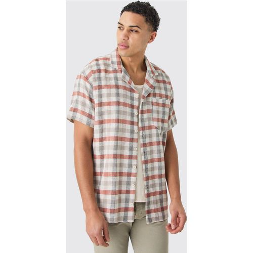 Chemise oversize texturée à carreaux - M - Boohooman - Modalova