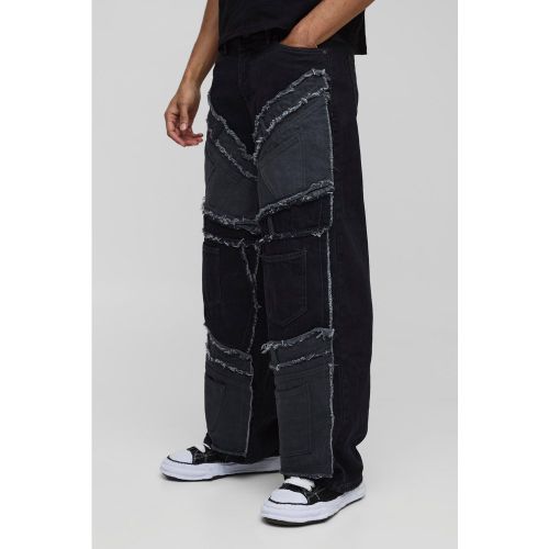 Jean baggy patchwork à taille contrastante - 28R - Boohooman - Modalova