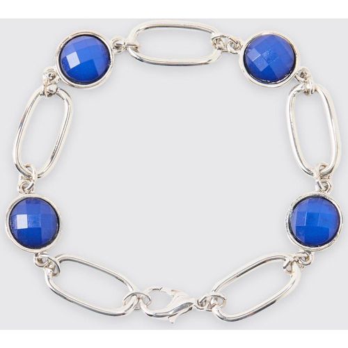 Chain Bracelet With Gem Stones In Silver - Boohooman - Modalova