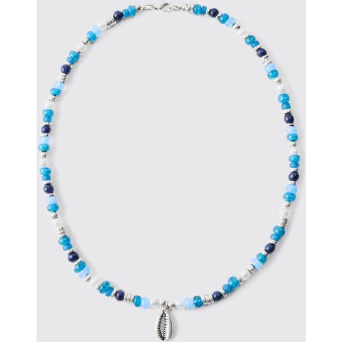 Beaded Shell Necklace In Blue - Boohooman - Modalova