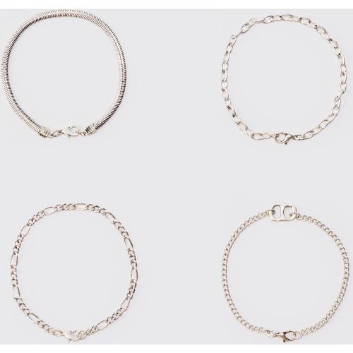 Lot de 4 bracelets en chaîne ée - ONE SIZE - Boohooman - Modalova