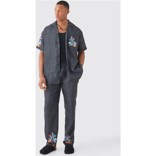 Ensemble fleuri avec chemise et pantalon - M - Boohooman - Modalova