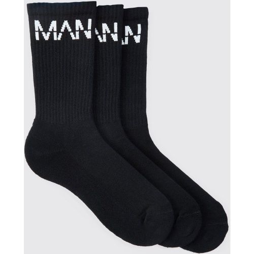 Lot de 3 paires de chaussettes de sport - MAN - ONE SIZE - Boohooman - Modalova