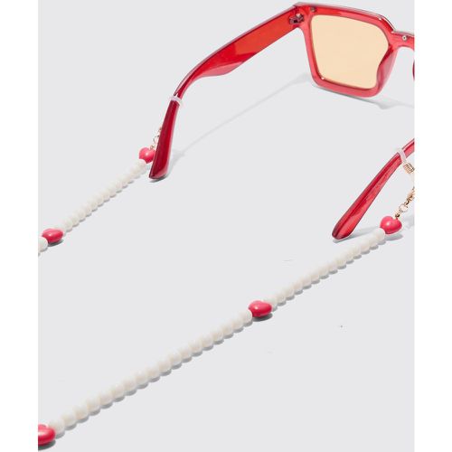 Heart Beaded Sunglasses Chain In Red - Boohooman - Modalova