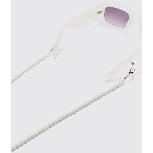 Pearl Beaded Sunglasses Chain In White - Boohooman - Modalova