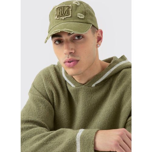 Casquette à déchirures et écusson Bm - ONE SIZE - Boohooman - Modalova