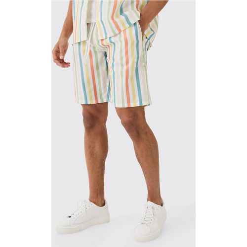 Short rayé à taille élastiquée homme - S - Boohooman - Modalova