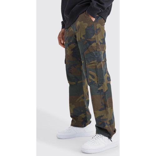 Pantalon droit à imprimé camouflage - 28 - Boohooman - Modalova