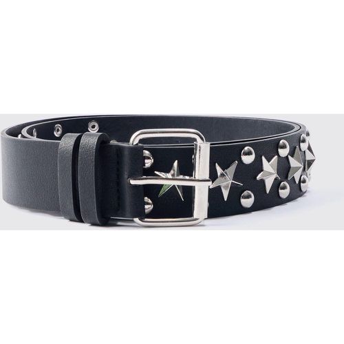 Ceinture argentée à clous étoilés - S - Boohooman - Modalova