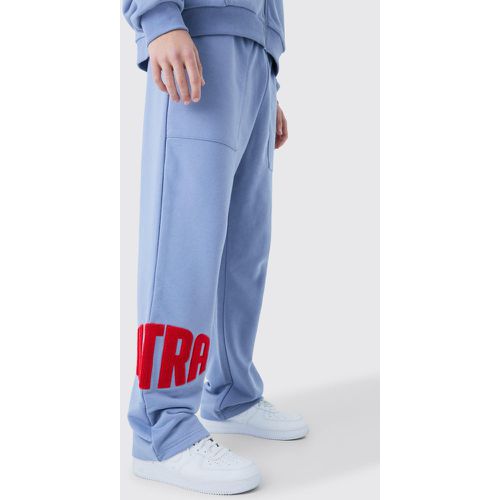 Straight Leg Borg Applique Joggers - M - Boohooman - Modalova