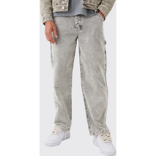 Pantalon baggy côtelé délavé - 34R - Boohooman - Modalova