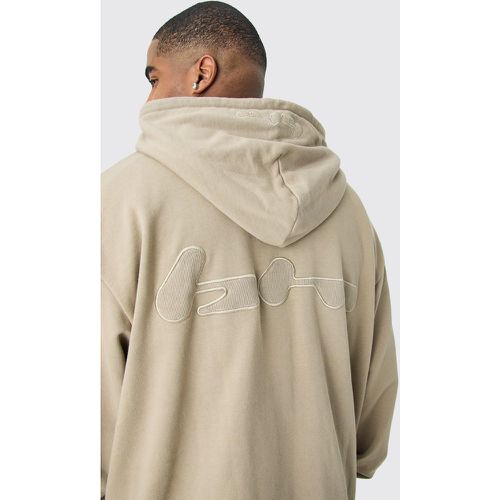 Grande taille - Sweat à capuche oversize côtelé homme - XXXXL - Boohooman - Modalova