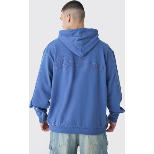 Tall - Sweat à capuche oversize côtelé en écusson homme - S - Boohooman - Modalova