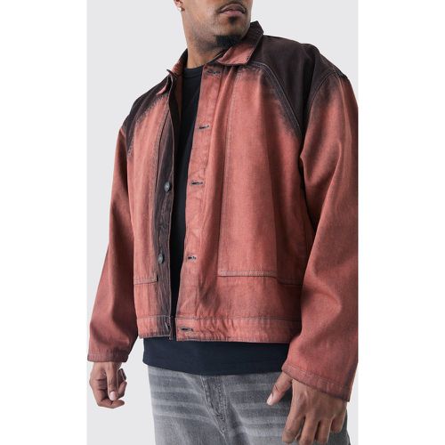 Grande taille - Veste Harrington surteinte en jean homme - XXXL - Boohooman - Modalova