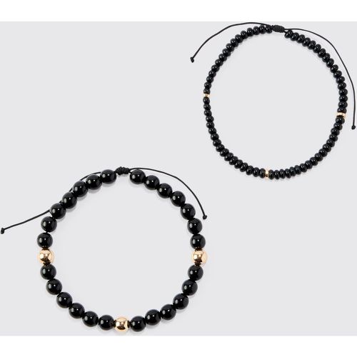 Lot de 2 bracelets à perles - Boohooman - Modalova