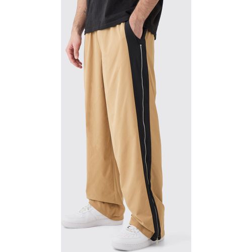 Pantalon technique large zippé - M - Boohooman - Modalova