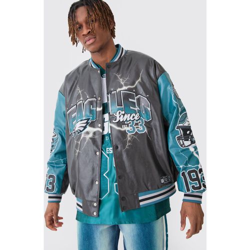 Veste oversize universitaire à imprimé NFL Eagles homme - L - Boohooman - Modalova