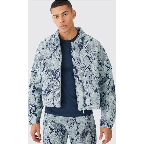 Veste oversize en jean à déchirures - L - Boohooman - Modalova