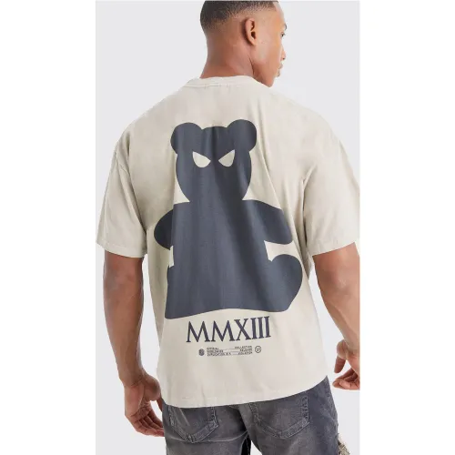 T-shirt surteint à imprimé ours en peluche - S - Boohooman - Modalova
