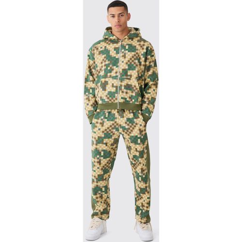 Survêtement oversize zippé à imprimé camouflage - L - Boohooman - Modalova