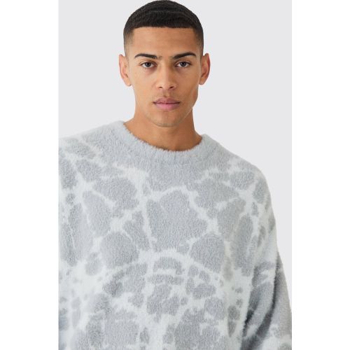 Pull oversize en maille à imprimé abstrait - S - Boohooman - Modalova
