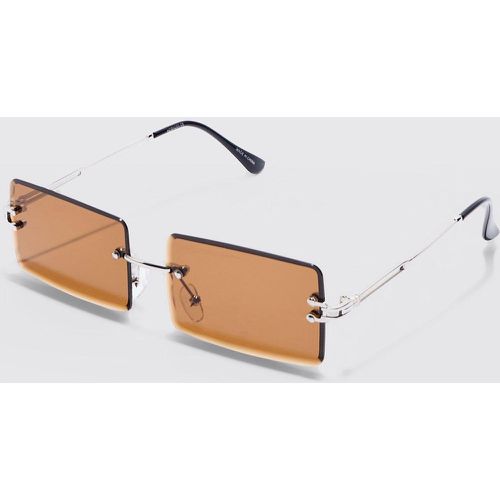 Lunettes de soleil rectangulaires sans bordure - ONE SIZE - Boohooman - Modalova