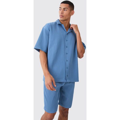 Ensemble oversize plissé avec chemise et short - S - Boohooman - Modalova